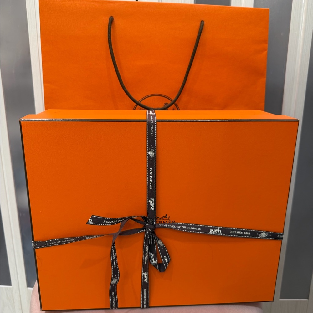Hermès Signature Orange Bag with Black Accents